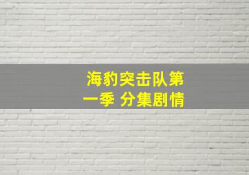 海豹突击队第一季 分集剧情